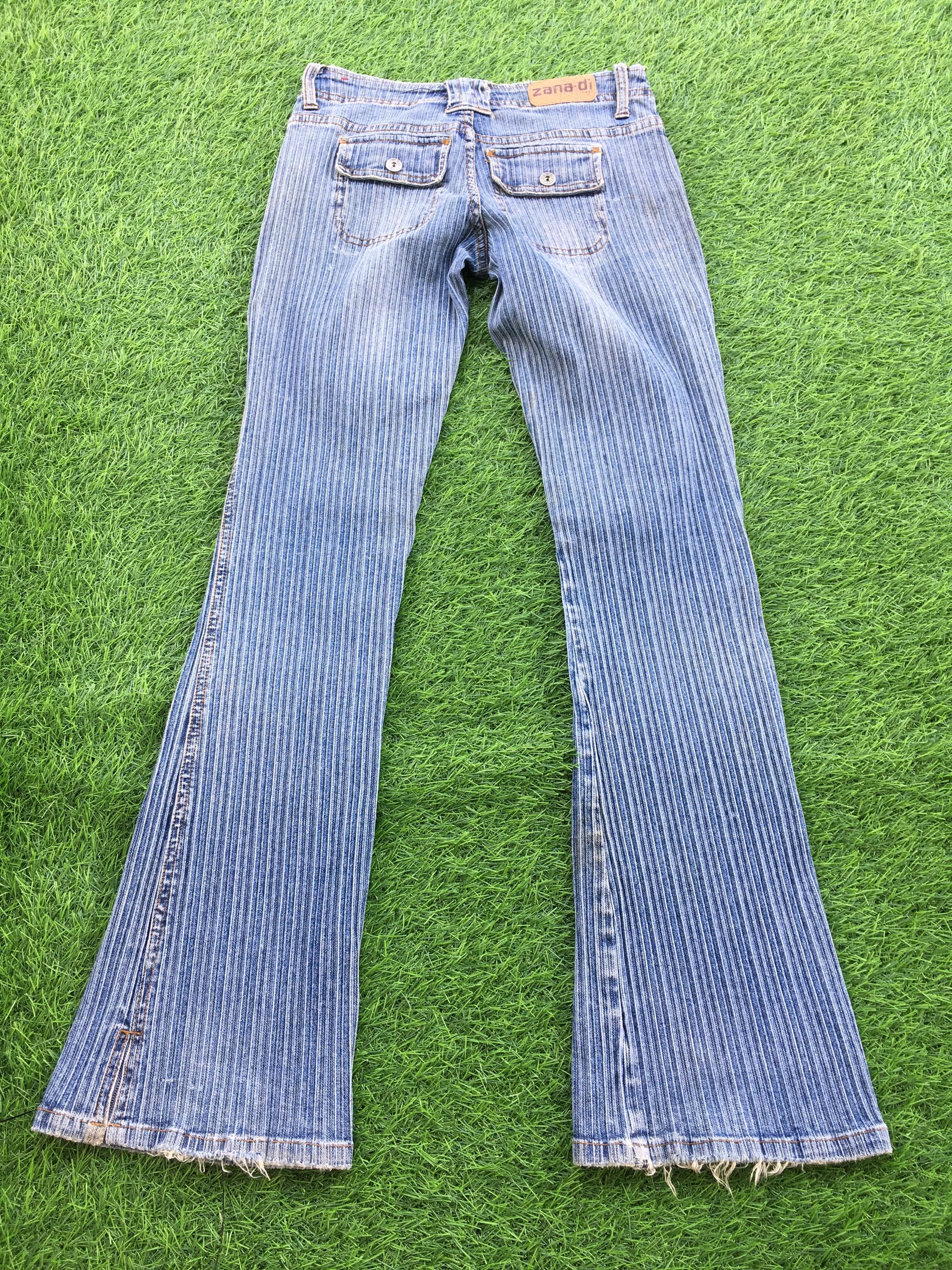 Zana Di Low Rise Flared Jeans W25 L31, Split Hem, Striped - Etsy