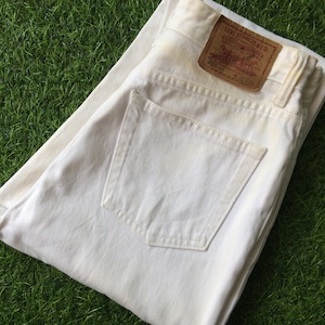 Size 26 Vintage Levis 626 Jeans W26 L28 Tiny Small Waist Petite White Jeans Slim Fit Tapered Leg Jeans Waist 26&quot;