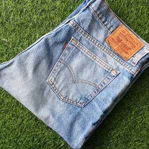 Size 33 Vintage Distressed Levis 510 Jeans W33 L31 Light Wash Rigid Jeans Slim Fit Straight Leg Jeans Made in USA Waist 33"
