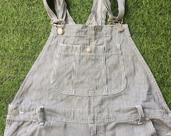 Hickory Stripe Overalls Workwear Carpenter Dungarees Pinstripe Denim Overalls