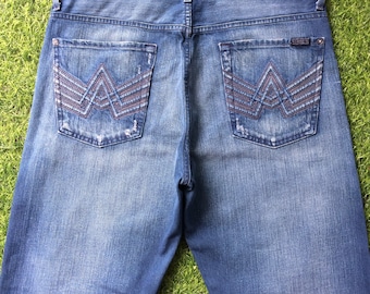 Vaqueros rectos 7 For All Mankind, tiro medio, talla W35 L33, estilo vintage de los 2000