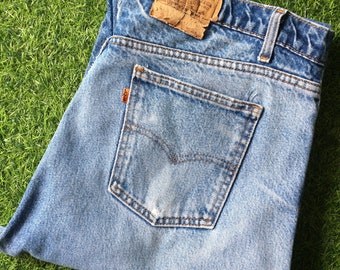 Size 39 Vintage Distressed Levis 505 Orange Tab Jeans W39 L29 Plus Size Light Wash Dirty Jeans Regular Fit Straight Leg Jeans Waist 39"