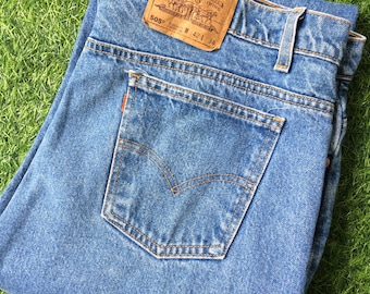 Vintage Levi's 505 Jeans, W41 L33, Distressed High-Waisted, Made in USA