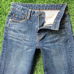 Size 24 Japanese Slim Bootcut Jeans W24 L31 High Waist Flared Wide Leg Distressed Japanese Jeans, Waist 24&quot; Extra Small