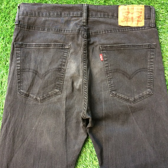 Size 31 Distressed Levis 513 Jeans W31 L32 Faded Black Wash
