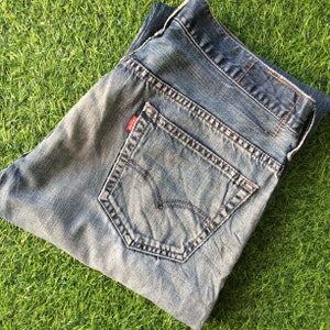 Size 35 Vintage Distressed Levis 569 Jeans W35 L30 Dirty Mid Wash Jeans Loose Straight Fit Jeans Waist 35&quot;