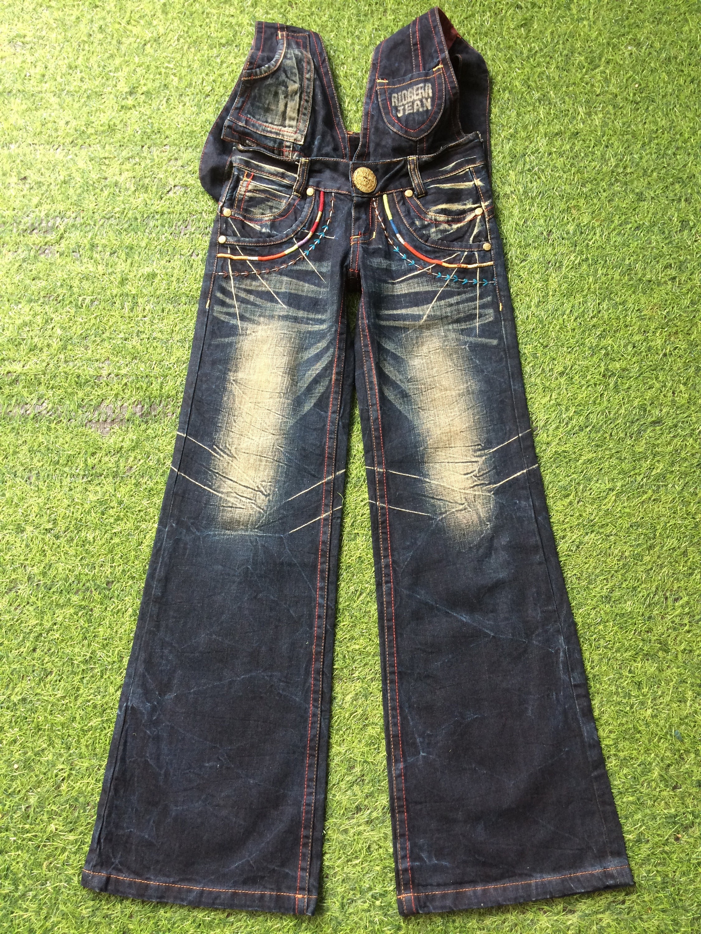 Size 25 Riobera Bib Jeans W28 L32 Low Rise Dark Blue Size 25 Riobera Bib Jeans W28 L32 Low Rise Dark Blue