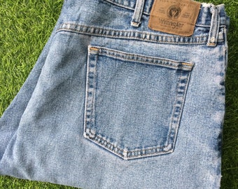 Vaqueros Wrangler Western vintage, talla 39, denim desgastado