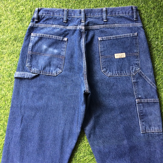 Talla 34 Wrangler Ropa de trabajo de carpintero forrado Pantalones de mezclilla Pantalones vaqueros de peto de carpintero de pierna recta sueltos desgastados extra grande 34 Etsy Mexico
