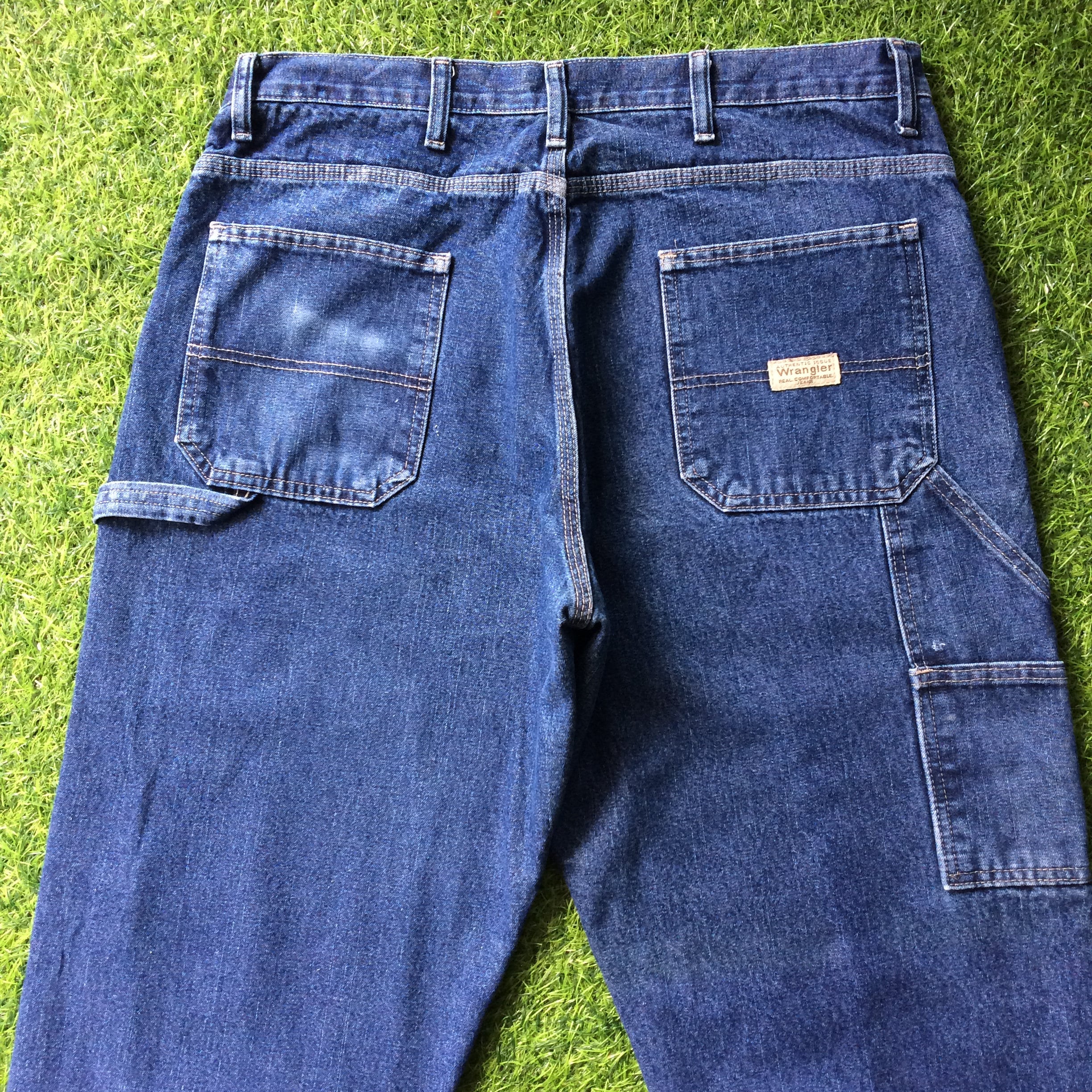 Talla 34 Wrangler Ropa de trabajo de carpintero forrado Pantalones de mezclilla Pantalones vaqueros de peto de carpintero de pierna recta sueltos desgastados extra grande 34 Etsy Mexico