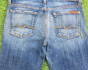 Y2K 7 For All Mankind Low Rise Bootcut Jeans, Size 28
