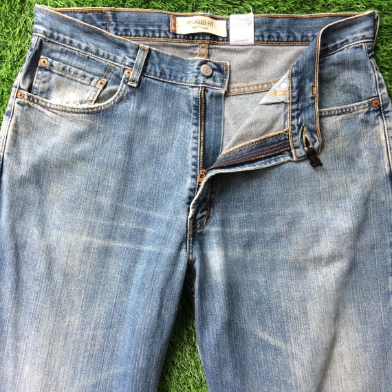 Taglia 36 Jeans Levis 550 vintage invecchiati W36 L32 Lavaggio chiaro Denim rigido Jeans vestibilita classica rilassata Vita 36 Etsy Italia