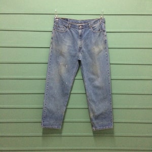 Size 41 Vintage Distressed Levis 901 Plus Size Jeans W41 L32 Dirty Light Wash Denim Straight Leg Jeans Vintage Levis Waist 41"