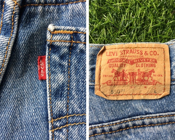 Size 28 Vintage Levis 550 Altered Reworked Light … - image 9