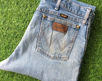 Vintage Y2K Wrangler Western Jeans, Size 35 Distressed Stretch Denim