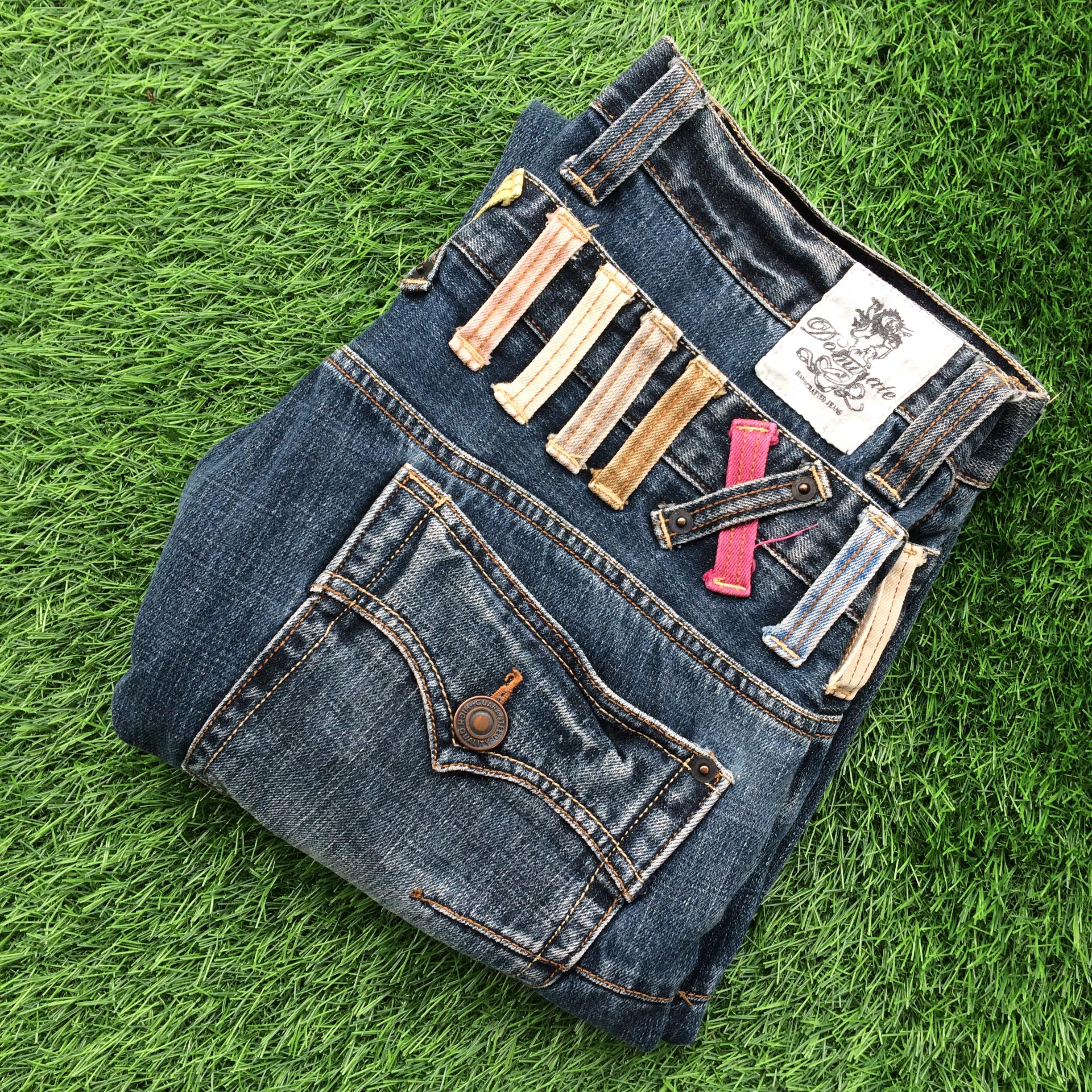 Size 30 Distressed Japanese Double Waist Denim Jeans Pants Size 30 Distressed Japanese Double Waist Denim Jeans Pants