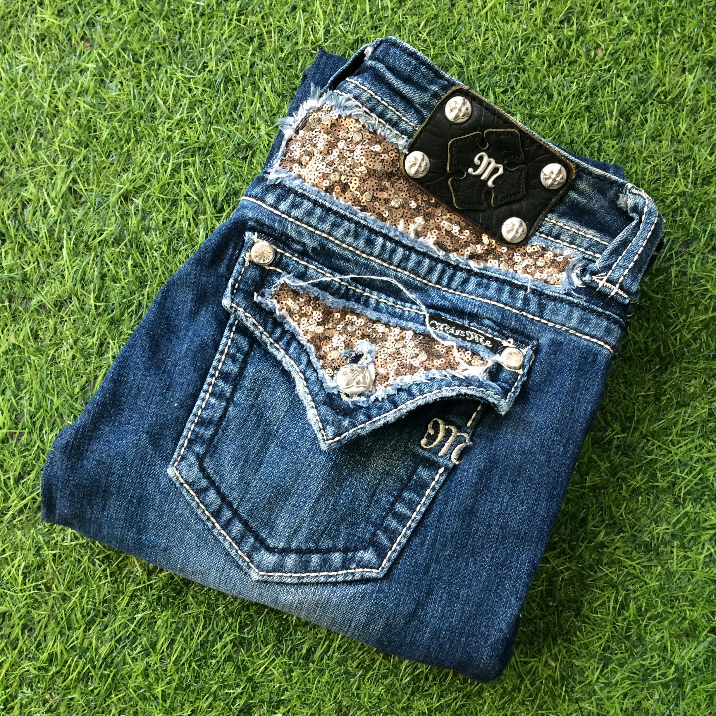 Miss Me Low-rise Bootcut Jeans: Embellished, Embroidered, Size 29