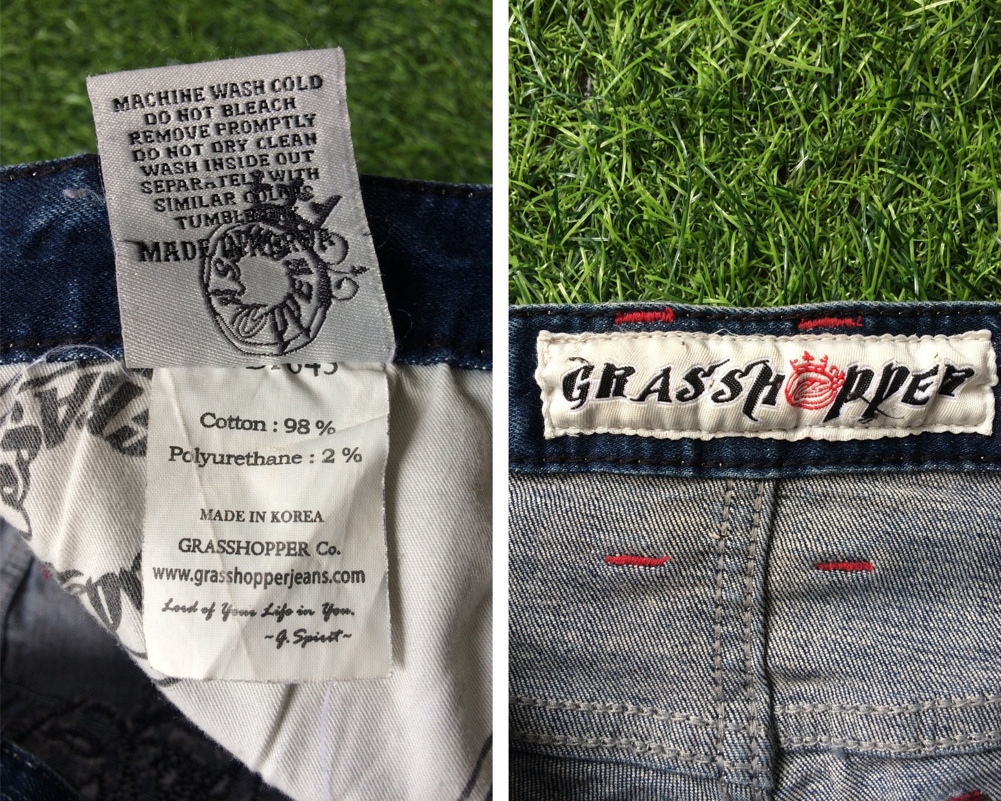 Size 27 Grasshopper Denim Skulls W29 L30 Embroidery Tapered