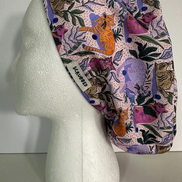Jungle Cats elastic scrub hat