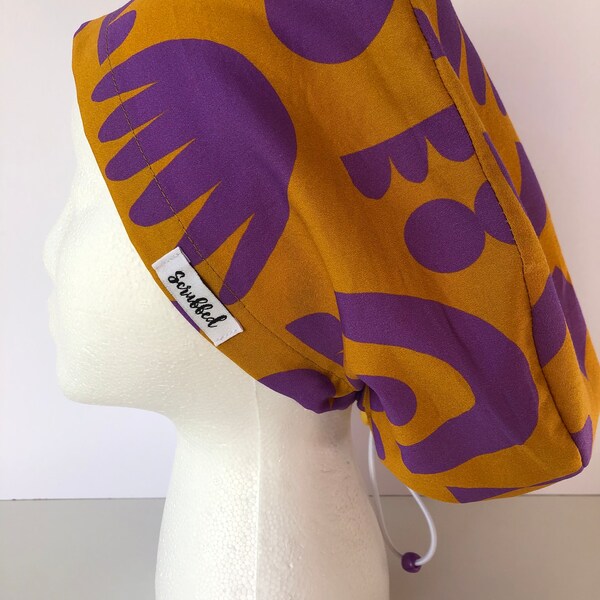 Gorro médico con elástico Puzzle mostaza