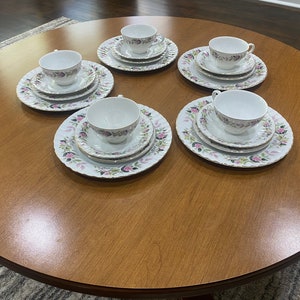 Vintage Creative China Island Rose Dinner Set in Original Boxes, Vintage New China in Original Box, Creative Fine China Set 2345, Bone China