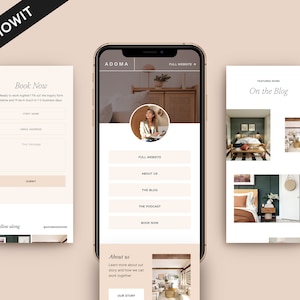 Instagram Links Bio Showit Template, Link In Bio Page, Bio Link Landing Page, Customisable TikTok Link, Neutral Cream Modern Aesthetic