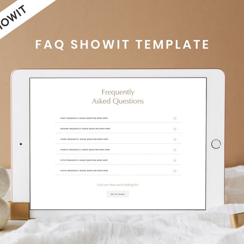 FAQ Template for Showit Website Accordion Style Accordian - Etsy