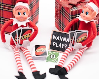 Juego de cartas de elfo navideño, accesorio de elfo, kit de elfo navideño, kit de elfo festivo, accesorios de elfo