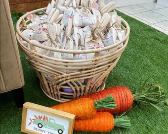 Bolsas de golosinas de conejo de Pascua con cuerda de yute, regalo de aula de Pascua, bolsas de favor de Pascua, relleno de canasta de Pascua, bolsa de regalo de conejo de Pascua