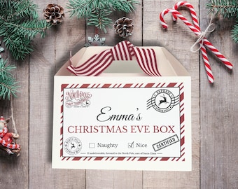 Christmas Eve Box, Christmas Favor Box, Holiday Gift Box, Santa Mail, Personalized Gift Box, Box from Santa, Personalized gift for kids