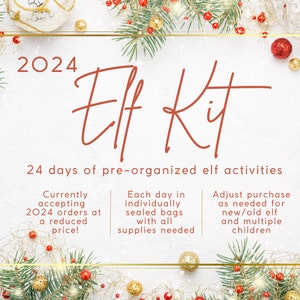 PRESALE 24 day Elf Kit 2024, Christmas Elf Activities Kit, Elf Props, Pre-planned Elf Props, 24 days of Elf Activities, Christmas Elves