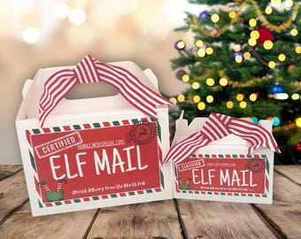 Elf Mail Box, North Pole Delivery Gift Box, Elf Arrival, Party Favor Box, Christmas Treat Box, Holiday Magic for Kids