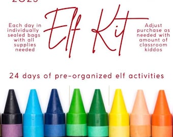 Classroom 24 day Elf Kit for Teachers, Christmas Elf School Activities Kit, Elf Props, Pre-planned Elf Props, 24 days of Elf Activities