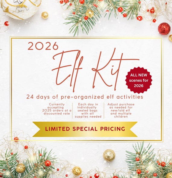 24 Day Elf Kit 2026, Christmas Elf Activities Kit, Elf Props, Pre-planned Elf Ideas, 24 Days Elf Scenes, Christmas Elves