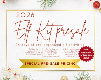 Presale 24 day Elf Kit 2026, Christmas Elf Activities Kit, Elf Props, Pre-planned Elf Ideas, 24 Days Elf Scenes, Christmas Elves