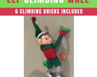 Elf Climbing Wall Prop 3D Printed, Mini Elf Prop Set of 6, Elf Rock Climbing, Elf Kit, Christmas Elf Scenes, Holiday Elf Kit, Elf Accessory