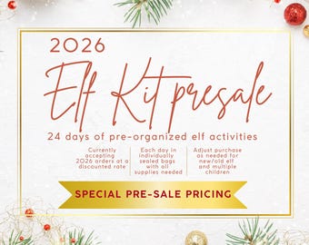 Presale 24 day Elf Kit 2026, Christmas Elf Activities Kit, Elf Props, Pre-planned Elf Ideas, 24 Days Elf Scenes, Christmas Elves