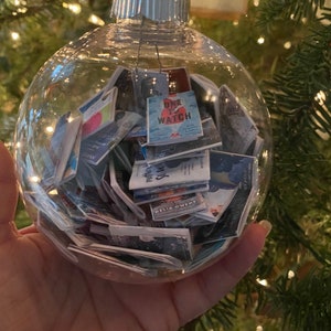 Miniature book ornament for a book lover, Custom Year of Books Ornament, Book Filled ornament, Custom Book Bauble Decoration Ornament