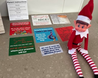 Christmas Elf Scavenger Hunt, Elf Treasure Hunt, Elf Arrival Letter, Christmas Treasure Hunt Clues, Elf Prop, Elf kit, Elf Mischief
