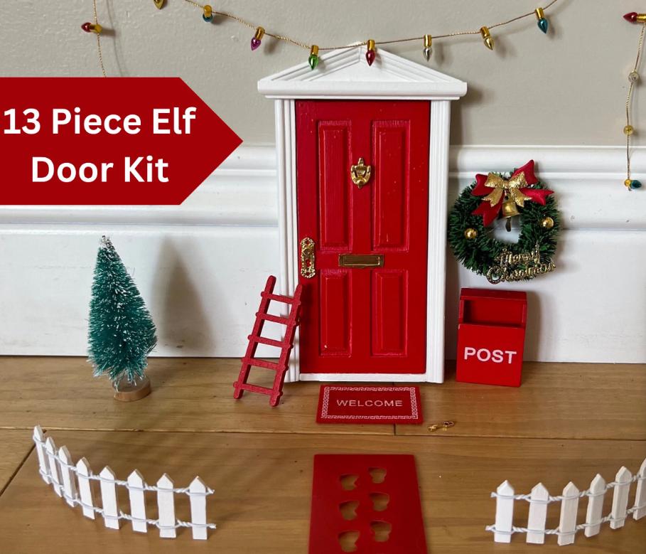Puerta de elfo navideña, Puerta de elfo mágica, Accesorios de elfo, Muñeca de elfo, Actividades de elfo, Kit de puerta de elfo, Decoración de puerta de elfo, Accesorios de elfo, Kit de elfo
