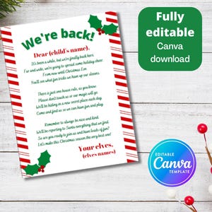Editable Elf Letter MULTIPLE RETURNING ELVES welcome letter, Canva Elf Printables, Elf Welcome letter, Instant Download, Elf Letter Template