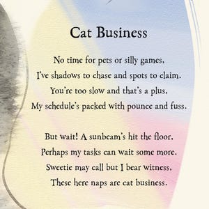 Cat Business Poetcore Archival Art Print painted and written by Summer in Philly image 2