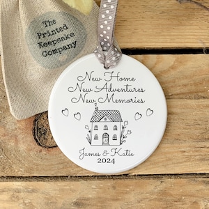 Personalised New Home Ornament, Ceramic Keepsake Gift
