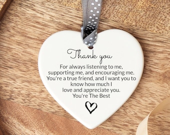 Ceramic Heart Keepsake, Thank You Friend Gift