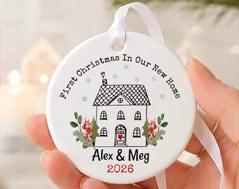 Personalised First Christmas In Our New Home Ornament | New Home Christmas Ceramic Bauble | Housewarming Gift | Our First Home Keepsake