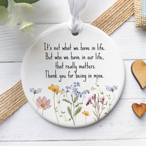 Wildflower Ceramic Keepsake: Sentimental Friend Gift, inspirational Quote, Neighbours,Free Gift Bag