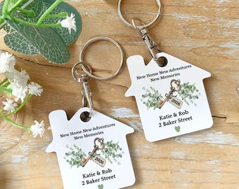 Housewarming Keyring Keepsake Gift , Wooden New House Keyrings, First House Gift for Couple , New Home Gift, With Free Giftbag