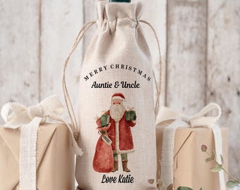 Christmas wine bottle bag for Secret Santa