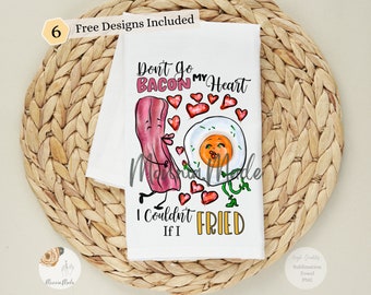 Funny Bacon Egg Kitchen Towel Sublimation Design (Digital Download)
