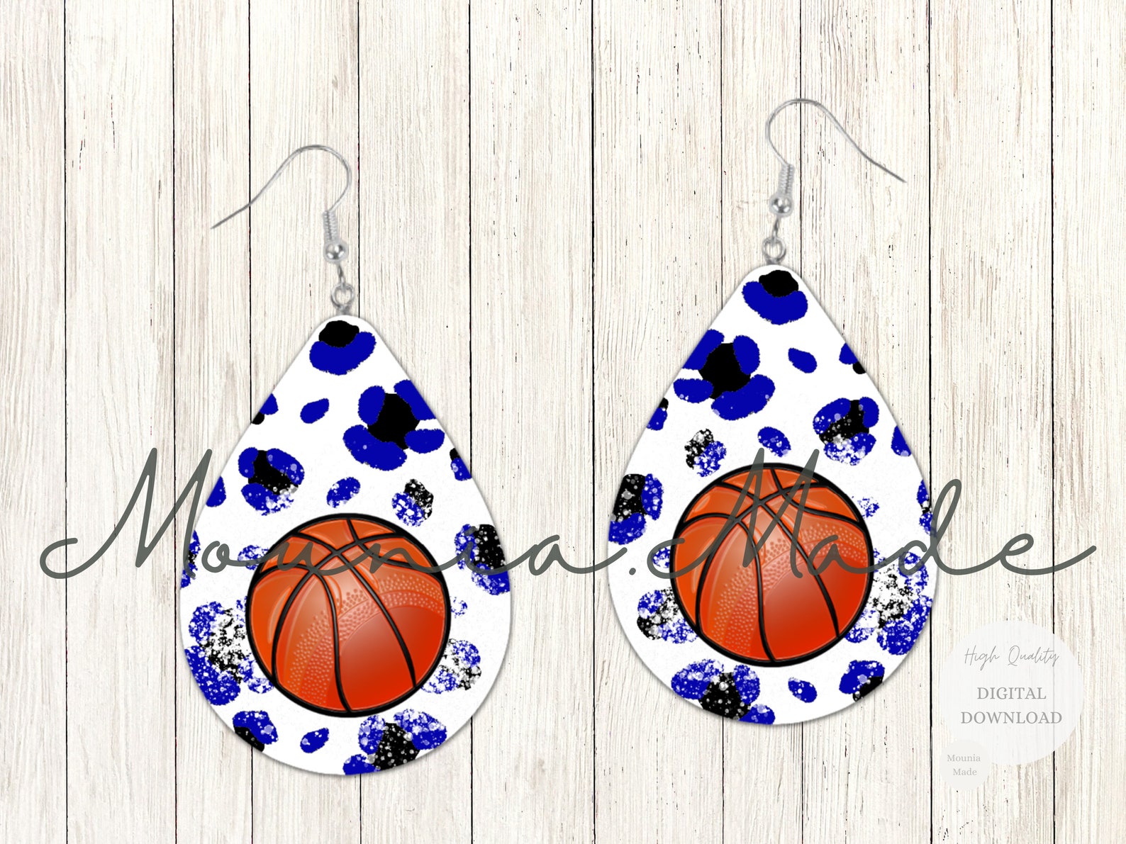 Basketball Earrings Sublimation Design PNG Teardrop Earring Etsy